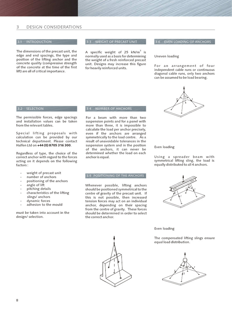 Lifting Systems Design for Precast Units | PDF | Anchor | Force