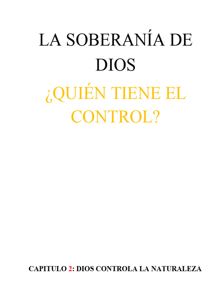La Soberanía de Dios en la Creación | PDF | Salvación | Dios