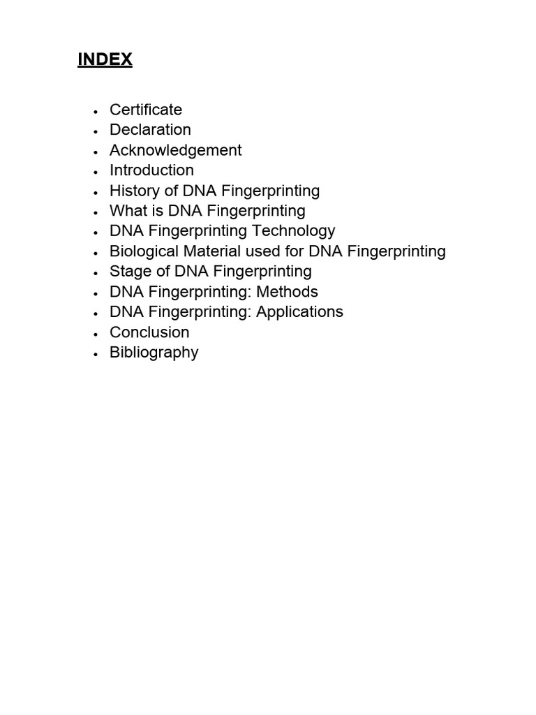 DNA Fingerprinting: Class XII Project | PDF | Dna Profiling | Dna