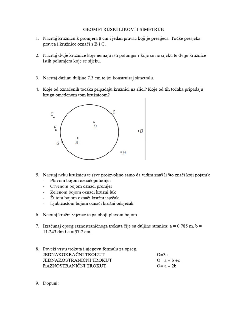 Geometrijski Likovi I Simetrije | PDF