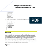 The Effect of Negative and Positive Emotionality On Associative Memory