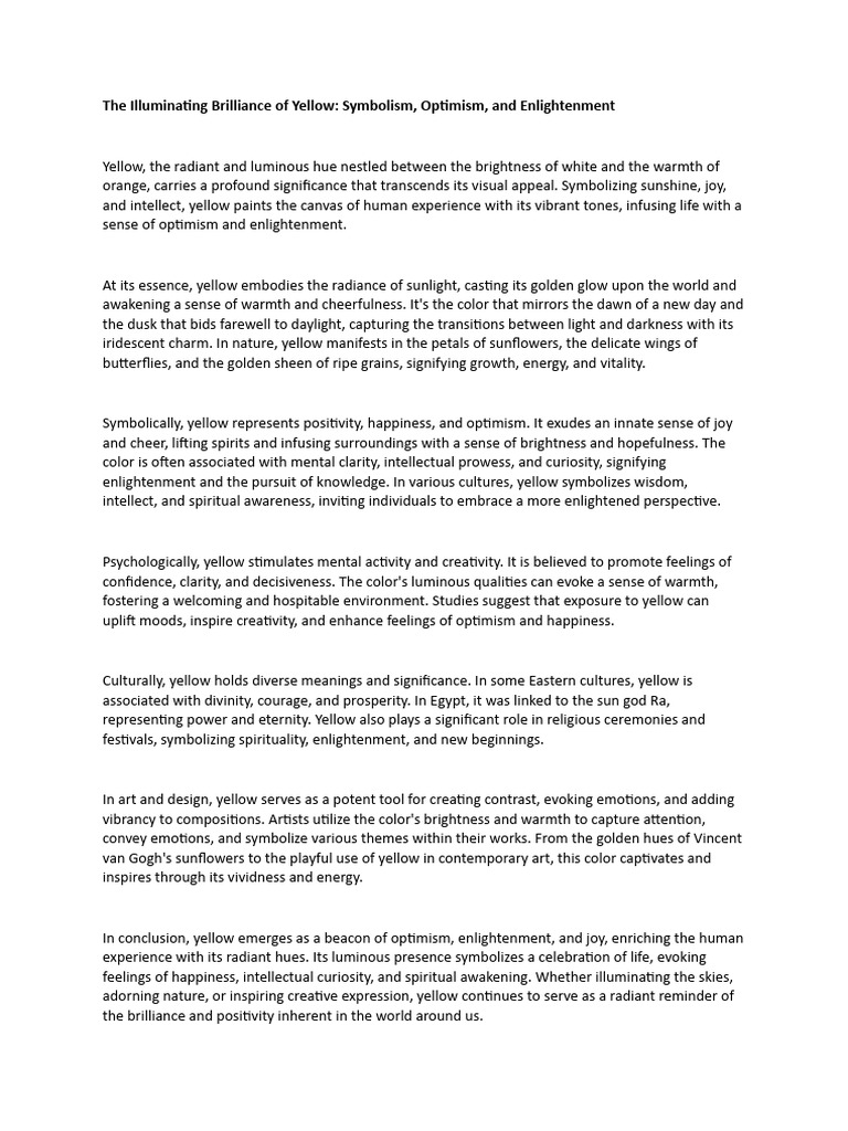 The Illuminating Brilliance of Yellow PDF Color(00)