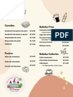 Menú Con Platos Carta para Restaurantes Minimalista Orgánico Natural Beis y Marrones