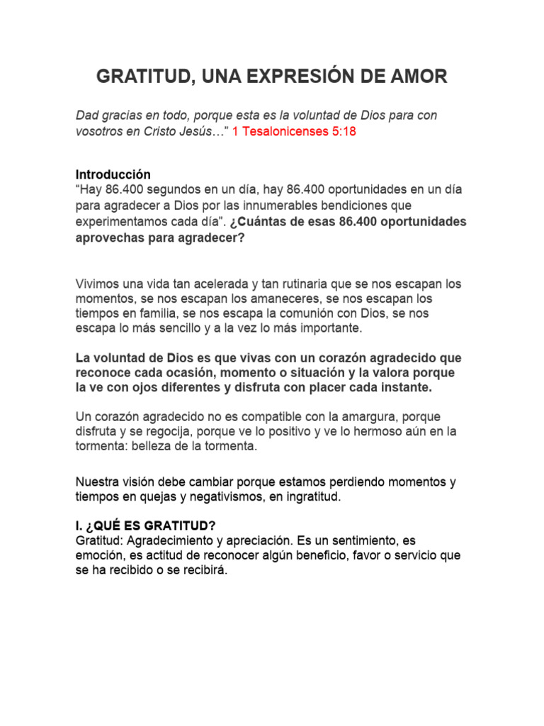 Corazón Agradecido: Clave de Bendición | PDF | Gratitud | Dios