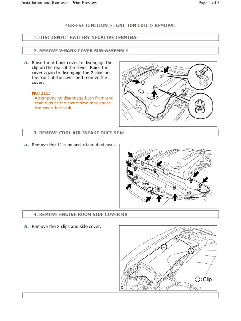 Lexus IS250 20052008 Ignition Coil Removal PDF