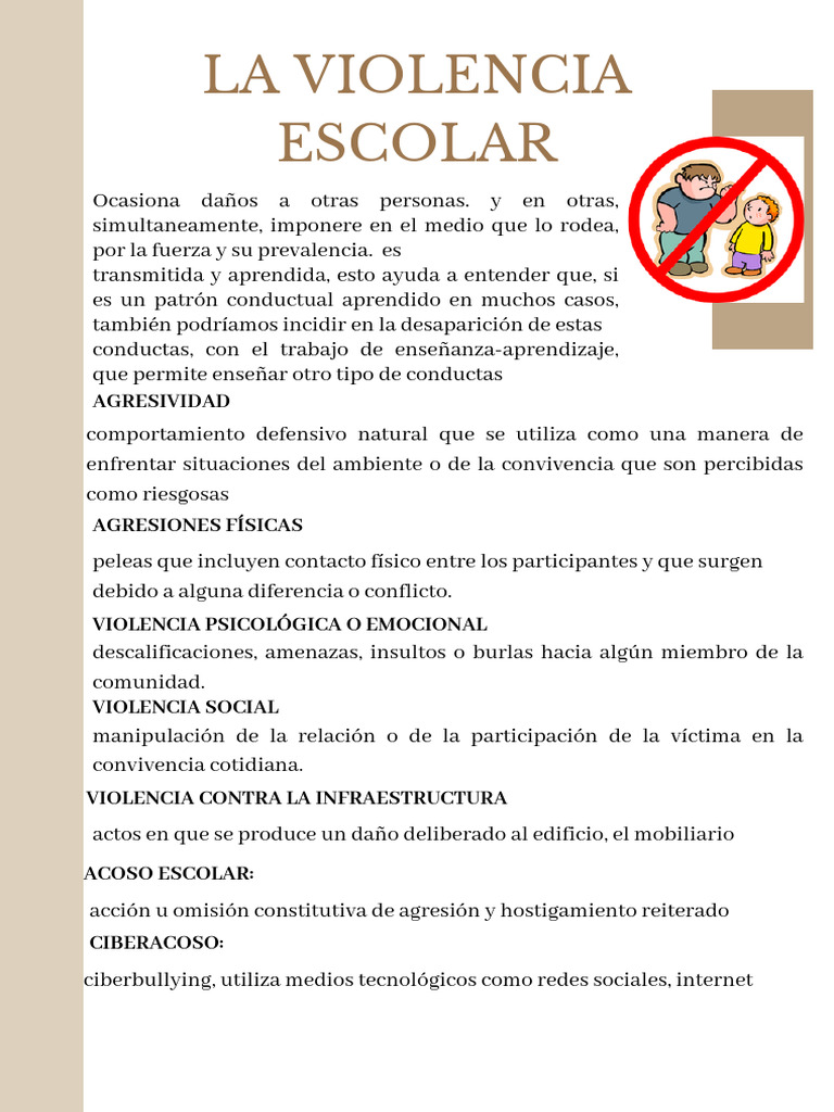 Tipos y Definición de Violencia Escolar | PDF | Violencia | Acoso ...