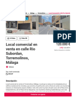 Comercial en Venta en Calle RIO SUBORDAN 0 29620, Málaga, TORREMOLINOS - Aliseda Inmobiliaria
