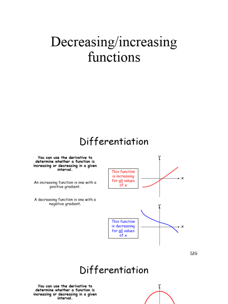 Increasing and Decreasing Functions Guide | PDF | Derivative | Function ...