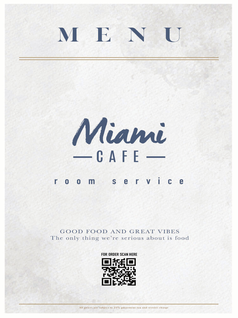 Miami - Menu 2023 Room Service | PDF