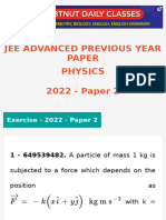 Jee Advanced Previous Year Paper Class 12 Physics 2022 Paper 2 Doubtnut English Medium