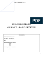 UE2 Embryologie - La Délimitation