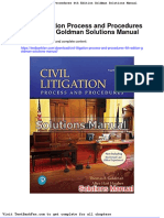 Civil Litigation Process and Procedures 4th Edition Goldman Solutions Manual