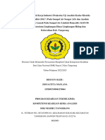 Analisis Kadar Ion Sulfat Dan Ion Klorida Pada Sampel Air Sungai Dan Analisa Kadar Minya Lemak Pada Sampel Air Limbah Domestik