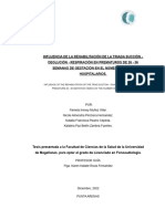 Avance Final Influencia de La Rehabilitación de La Triada Vital en Prematuros en Los Días Hospitalarios