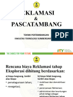 Biaya Reklamasi & Biaya Pascatambang