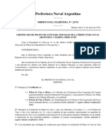 Prefectura Naval Argentina: Ordenanza Marítima #23/74