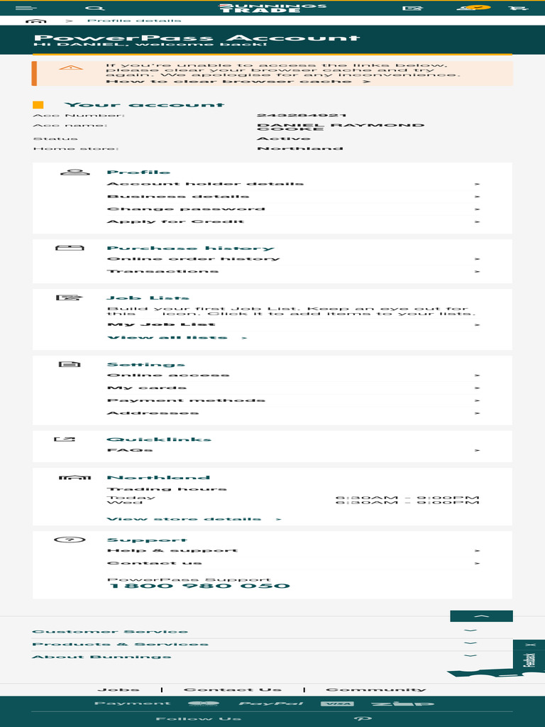 Profile Details Bunnings Trade AU PDF