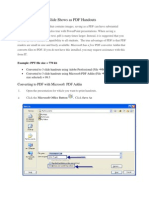 Saving Powerpoint Slide Shows As PDF Handouts: Converting To PDF With Microsoft PDF Addin