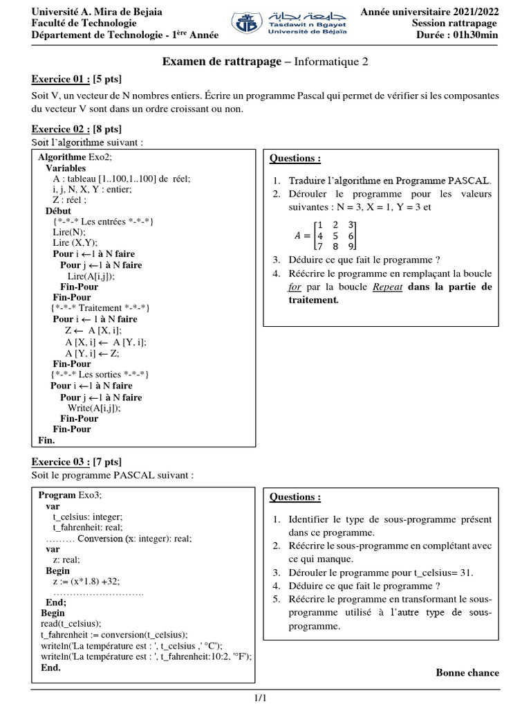 Corrigé Examen Informatique 2 PDF | PDF | Développement de logiciel ...