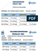 Horarios Talleres Deportivos 2023