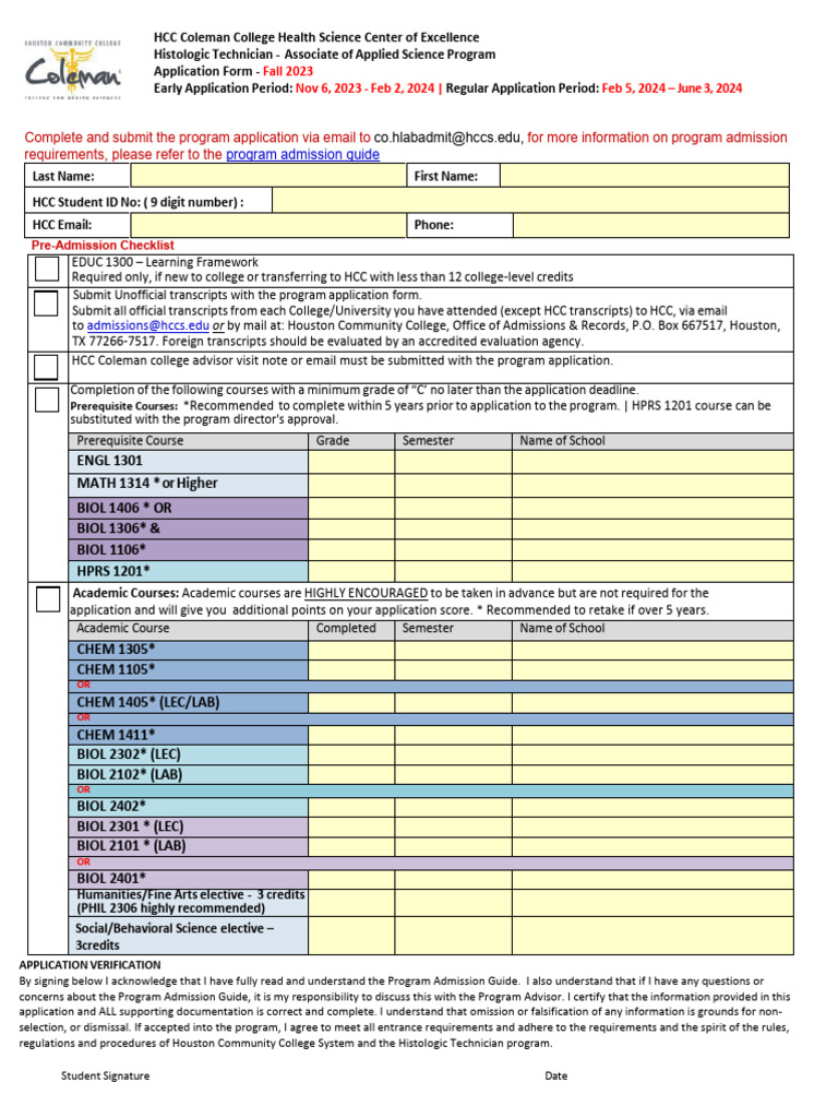 Fall 2024 - HT Application Form | PDF