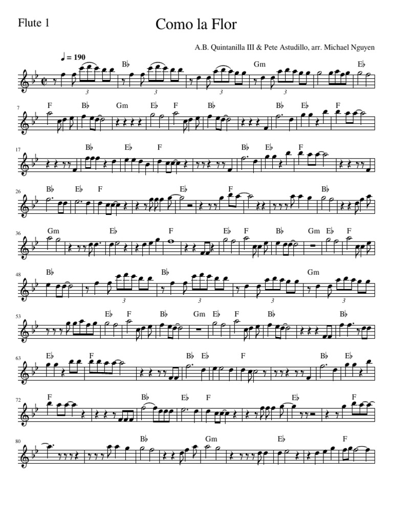Flute 1Flute 1 PDF Latin American Music Spanish Language Music