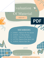 Group 1 Evaluation of Materials