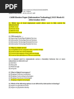 CAIIB Elective Paper Information Technology 2023 Mock 01 20th October