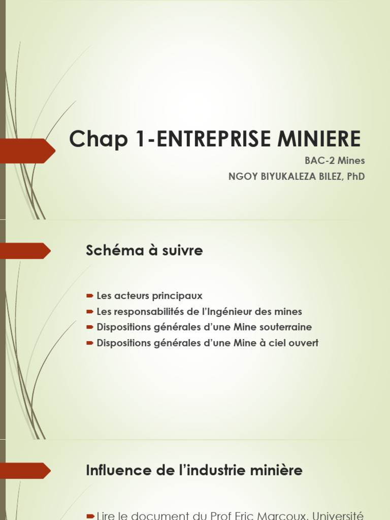 Guide de l'Ingénieur Minier | PDF | Exploitation minière | Industrie lourde