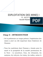 EXPLOITATION DES MINES I-01-2019 Introduction