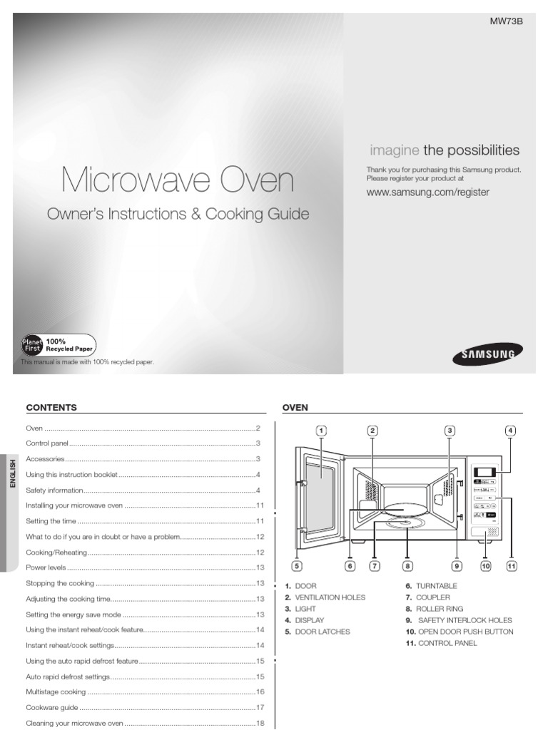 Microwave Owner's Instructions and Cooking Guide PDF Ac Power Plugs