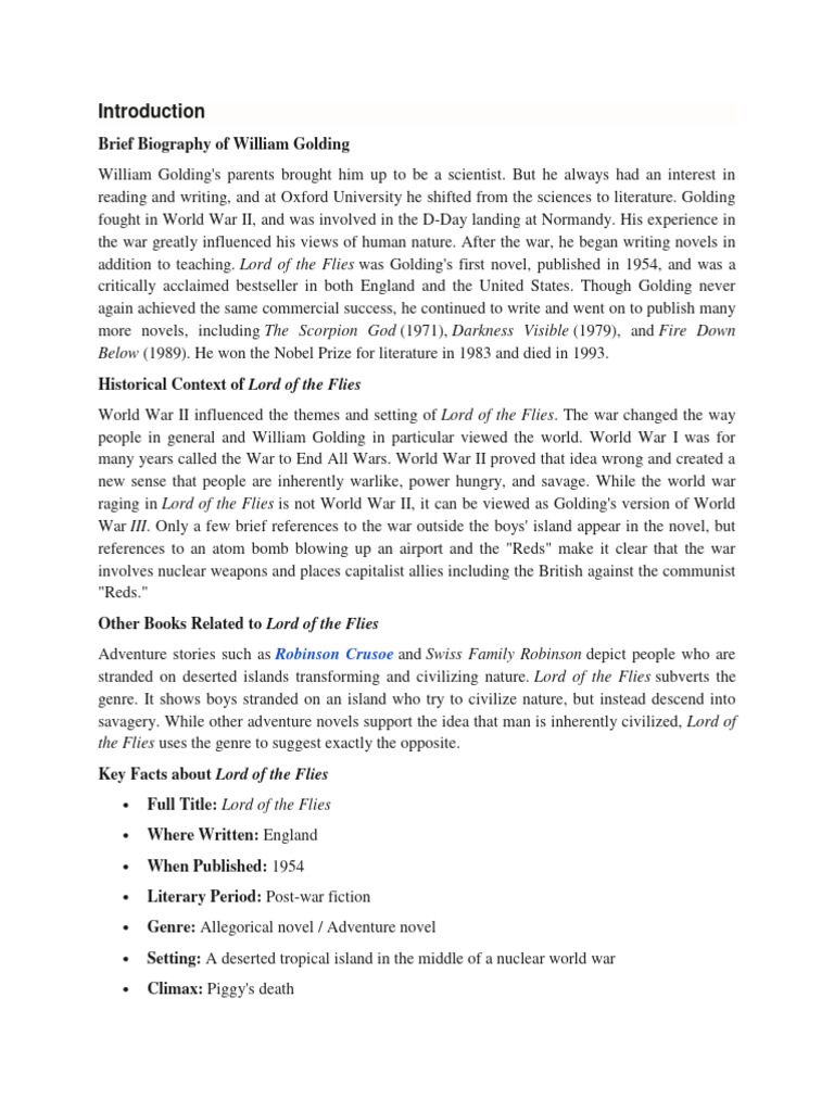 Lord of the flies | PDF | Satan | Human Nature