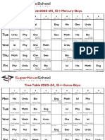 Class Timetable - Revised On 16th August 2023