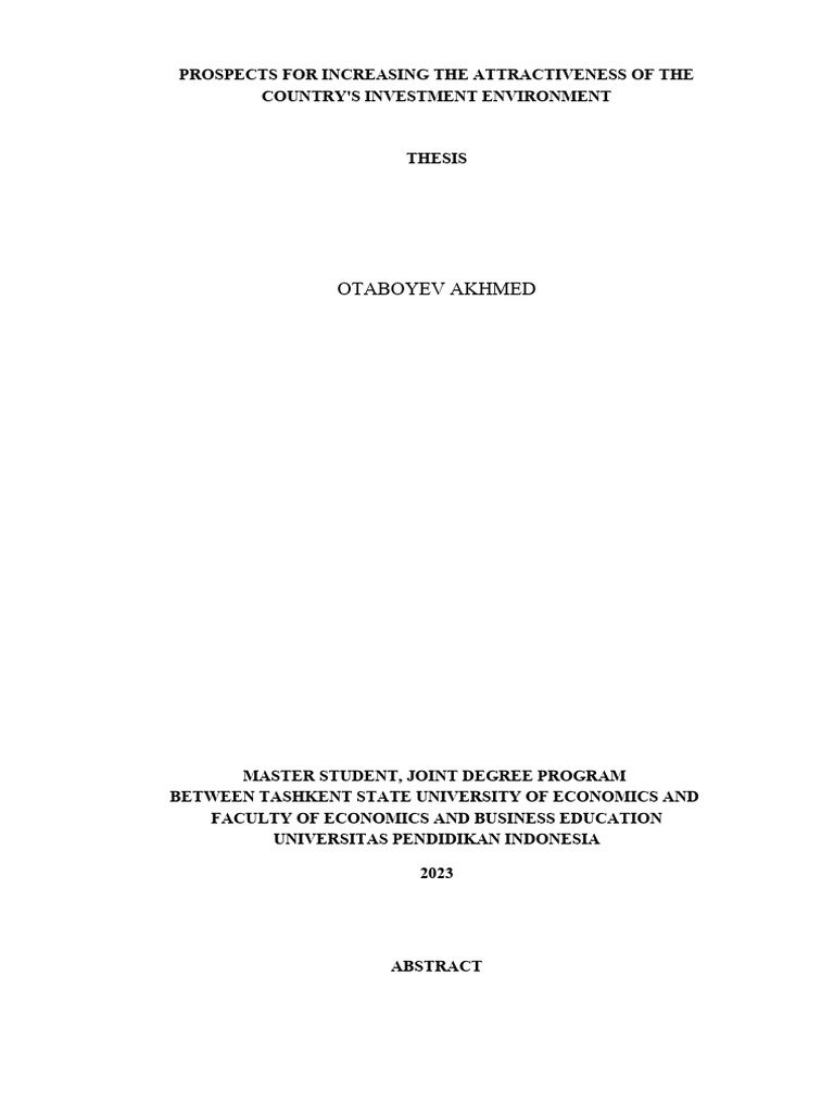 Thesis PDF Investing Exchange Traded Fund