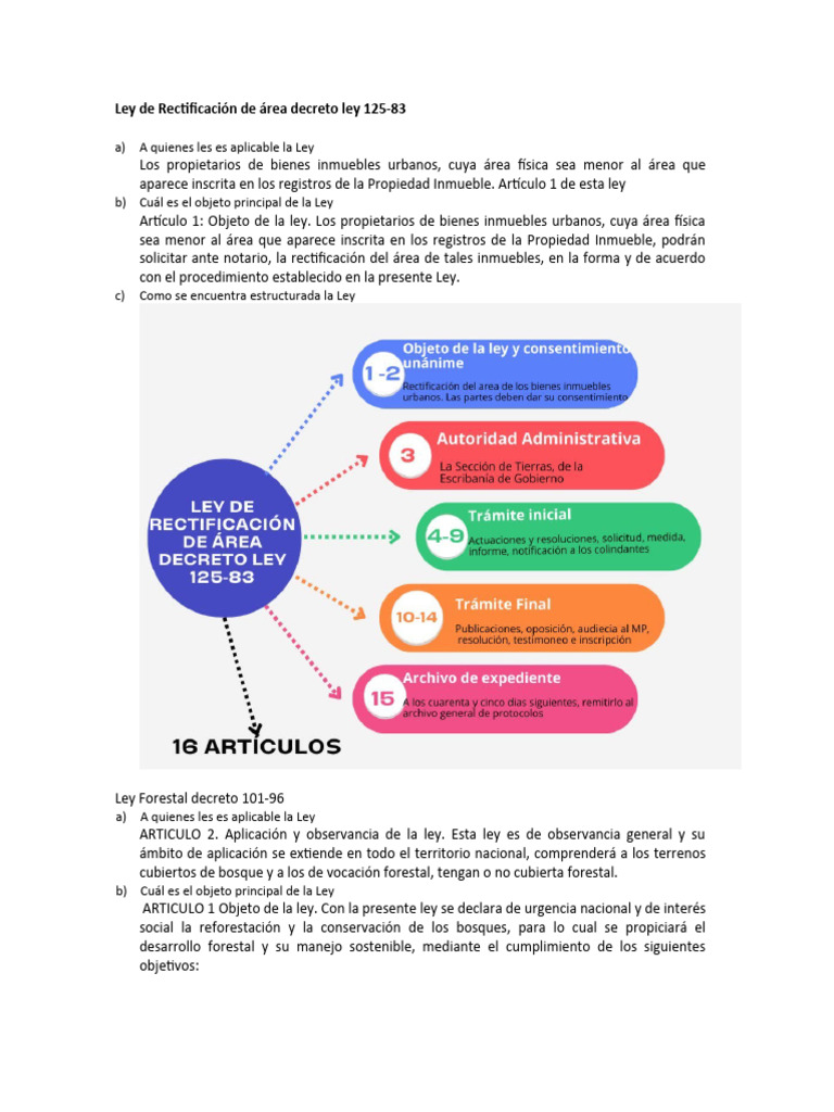 Ley de Rectificación de Área Decreto Ley 125 | PDF | Los bosques | Bienes