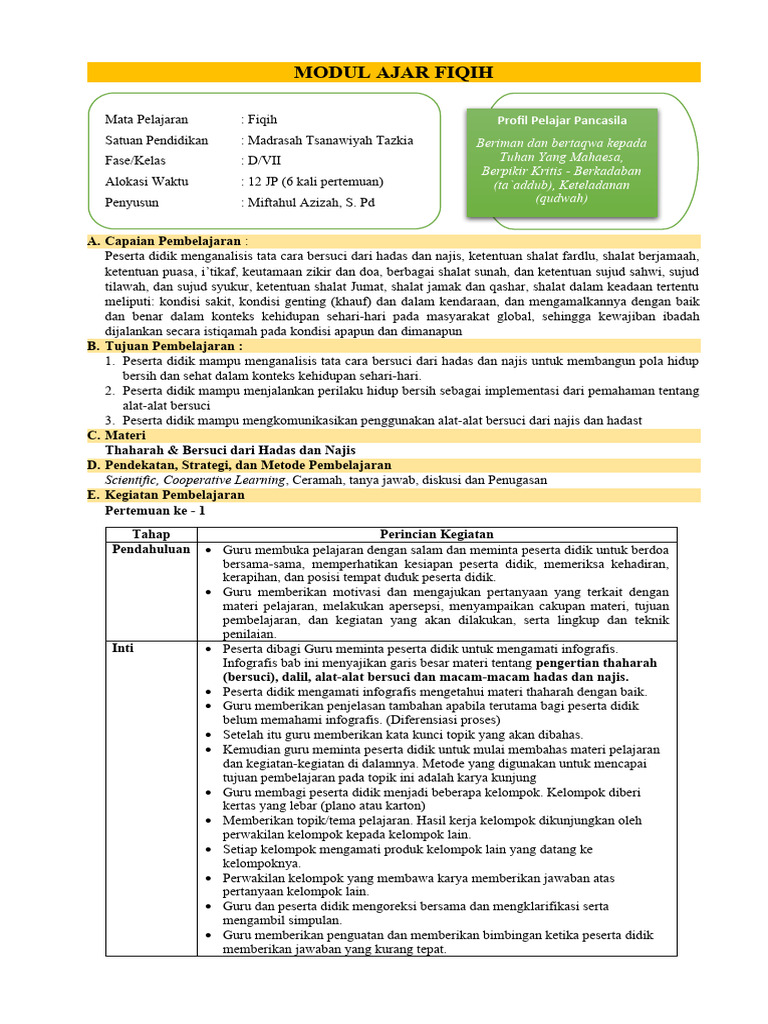 Modul Ajar Fiqih Pdf