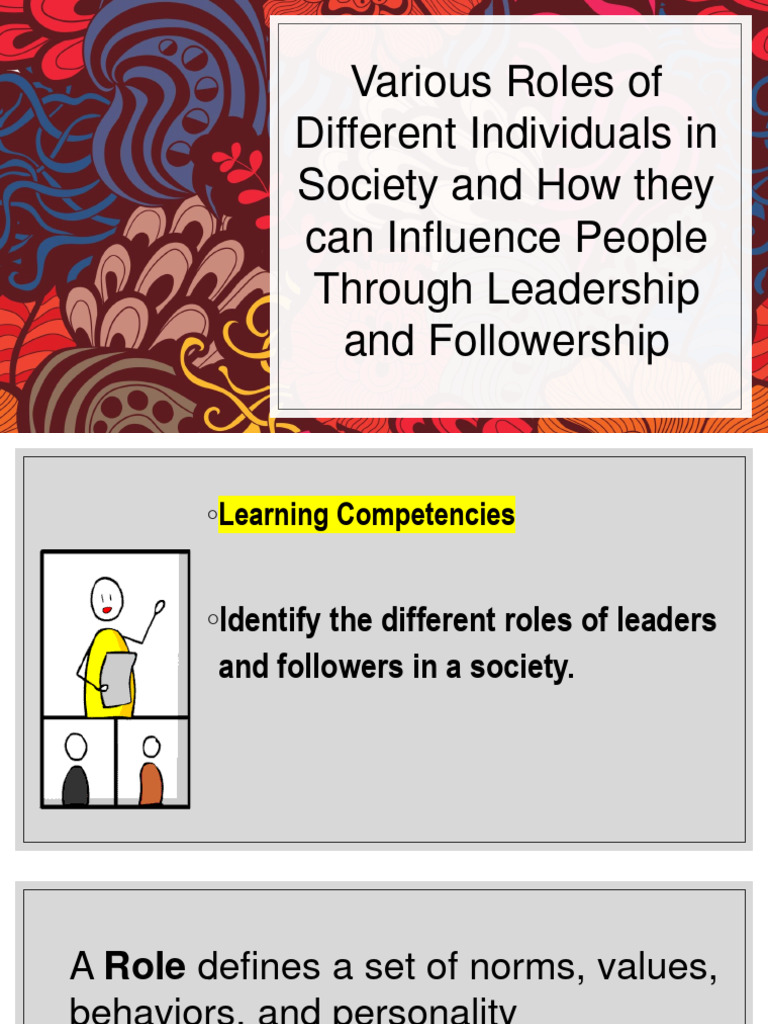 Roles of Leaders and Followers in Society | PDF | Leadership | Learning
