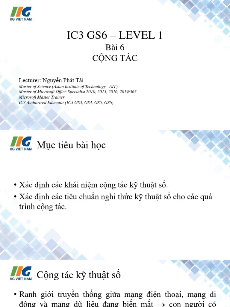 IC3 GS6 - Level 1 - Lesson 6 | PDF