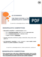 A-Level Economics - The Price System and The Micro Economy (Monopolistic Competition)