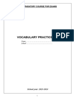 Practice of Vocabulary 2024
