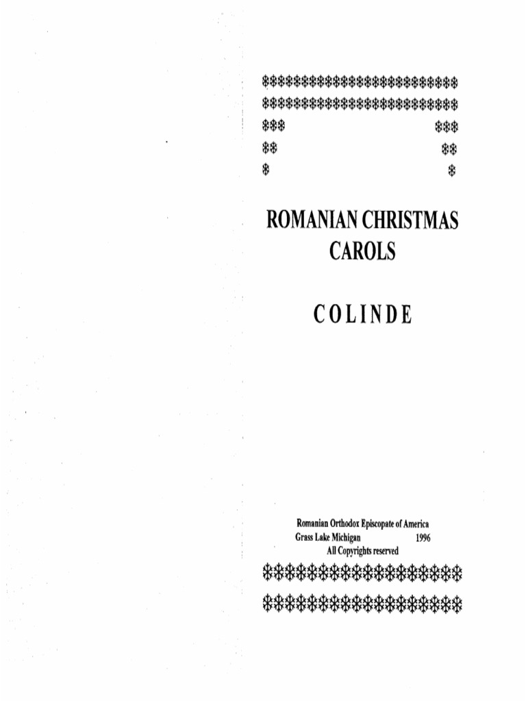 Romanian christmas carols lyrics