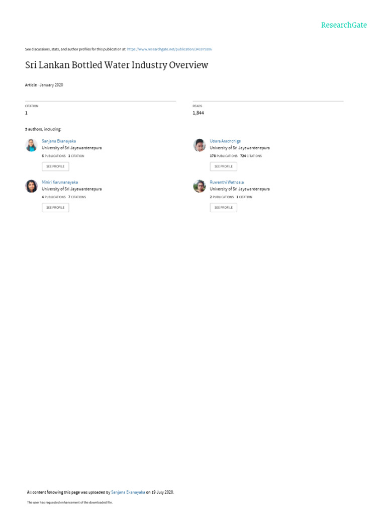 Sri_Lankan_Bottled_Water_Industry_Overview1 PDF Water Purification