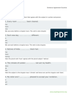 Sentence Agreement Excerise