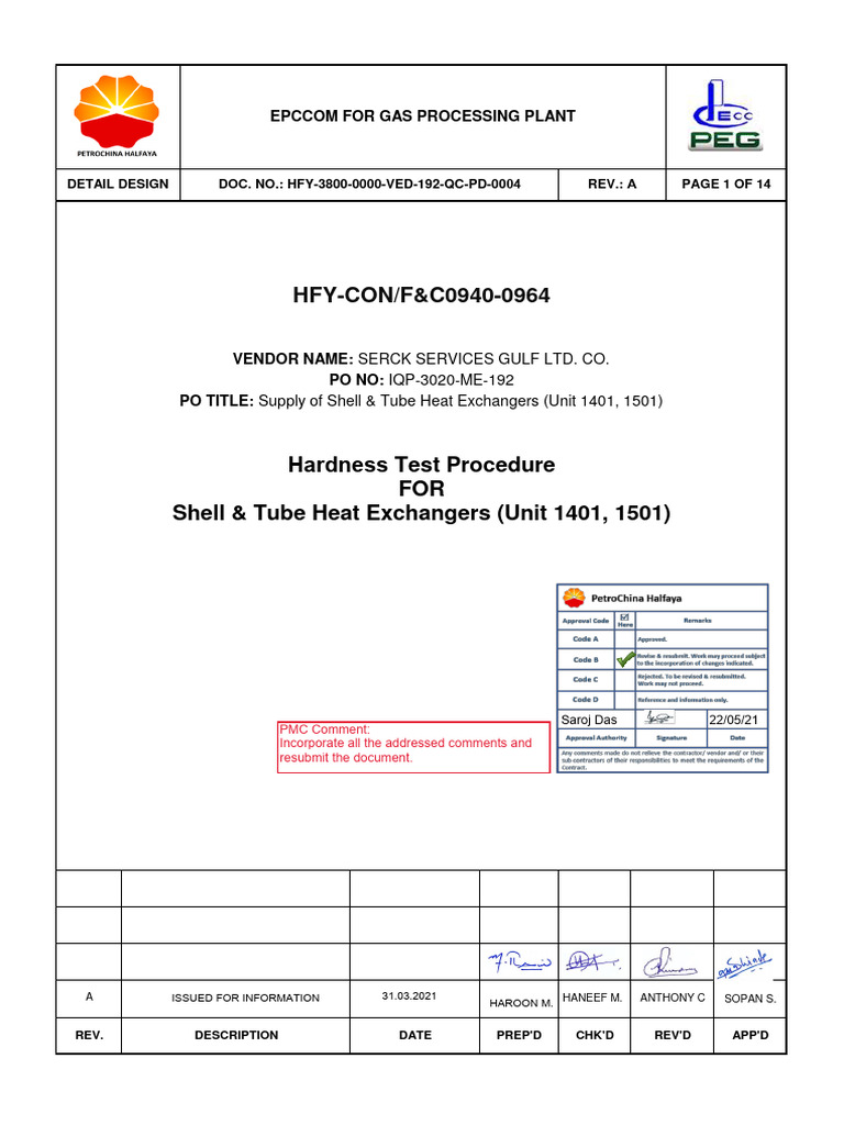 HFY 3800 0000 VED 192 QC PD 0004 - A Hardness Test Procedure - Code B ...