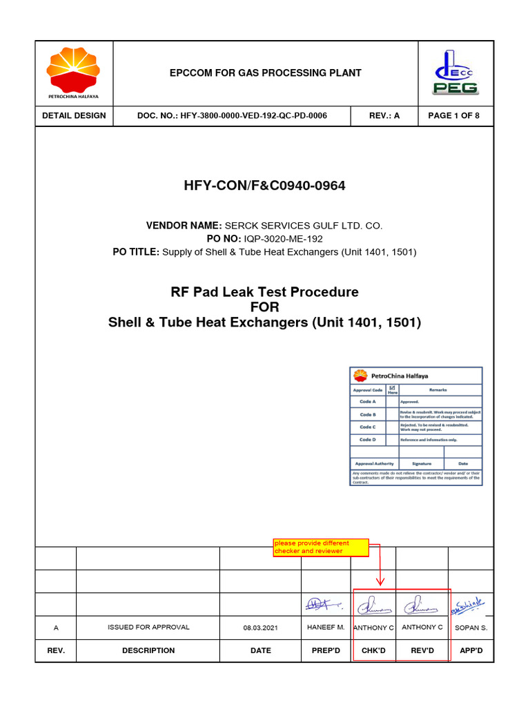 Hfy 3800 0000 Ved 192 QC PD 0006 A RF Pad Leak Test Procedure PDF