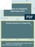 Equation of A Hypebola With Center (0,0)