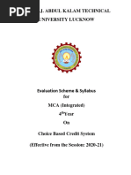 Evaluation Scheme & Detailed Syllabus of MCA - Integrated - 4 - Year