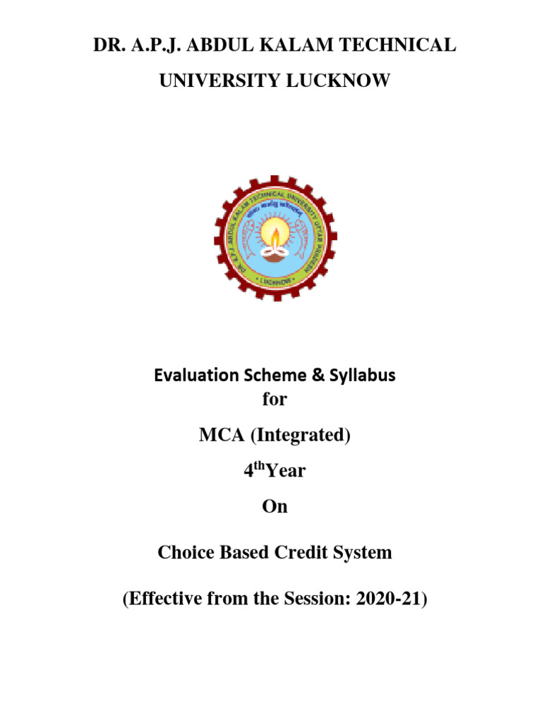 Evaluation Scheme & Detailed Syllabus of MCA - Integrated - 4 - Year ...