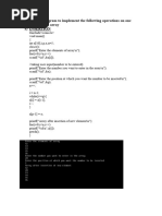 1-Write A Program To Implement The Following Operations On One Dimensional Array A) Insertion