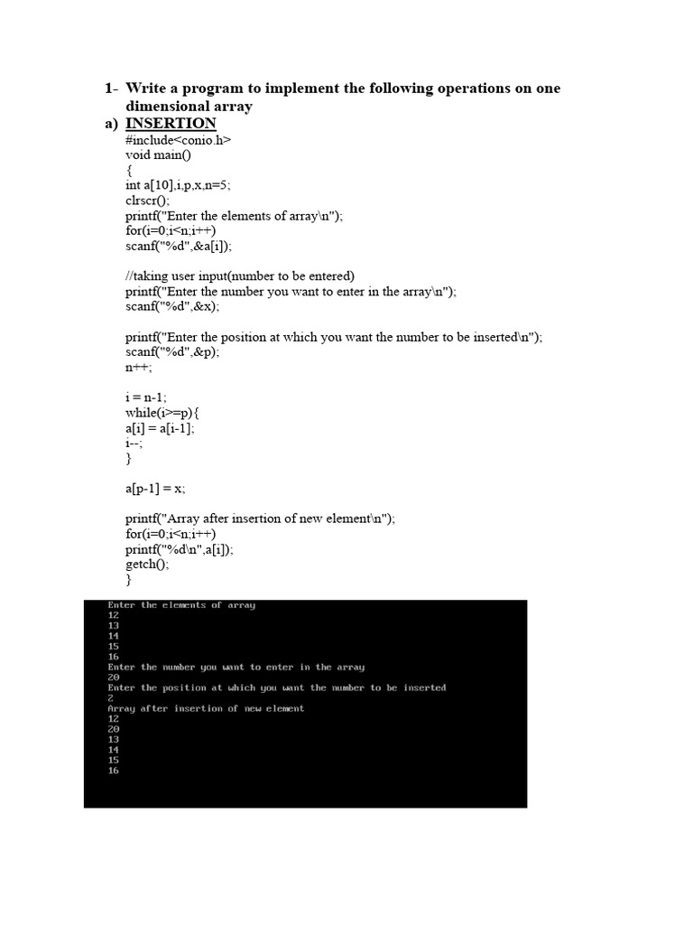 1-Write A Program To Implement The Following Operations On One ...